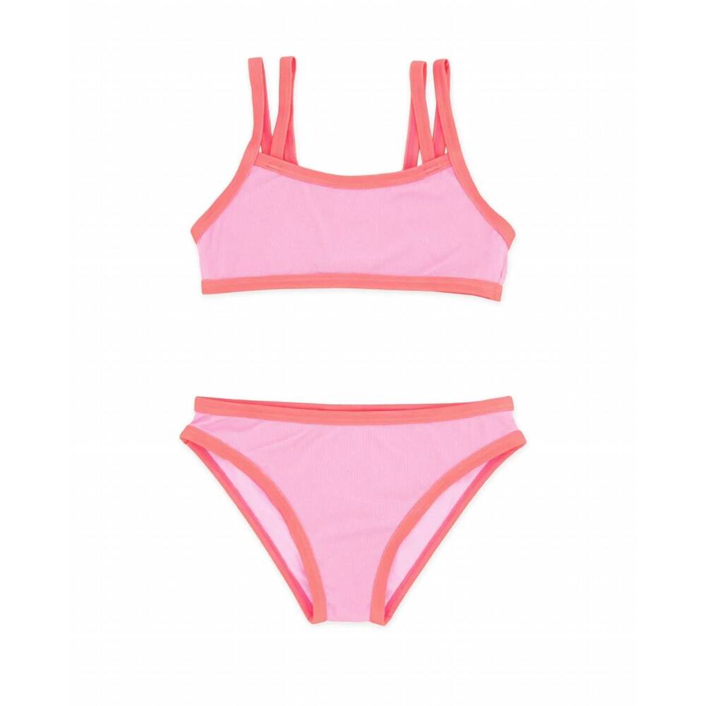 NEW FEATHER 4 ARROW girl's maui bikini set in pop pink